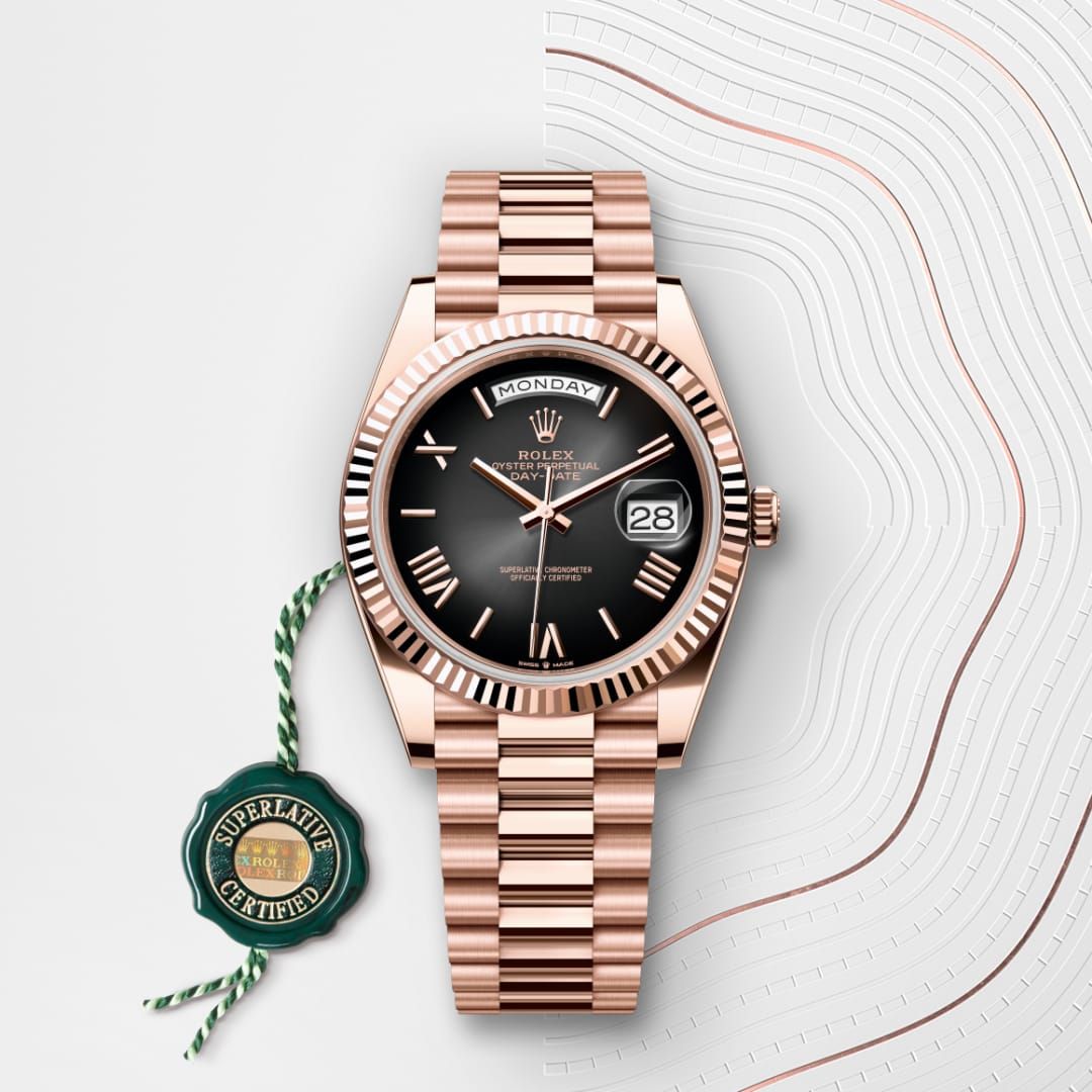 Rolex Day-Date 40 in 18 ct Everose gold, M228235-0055 Ethos