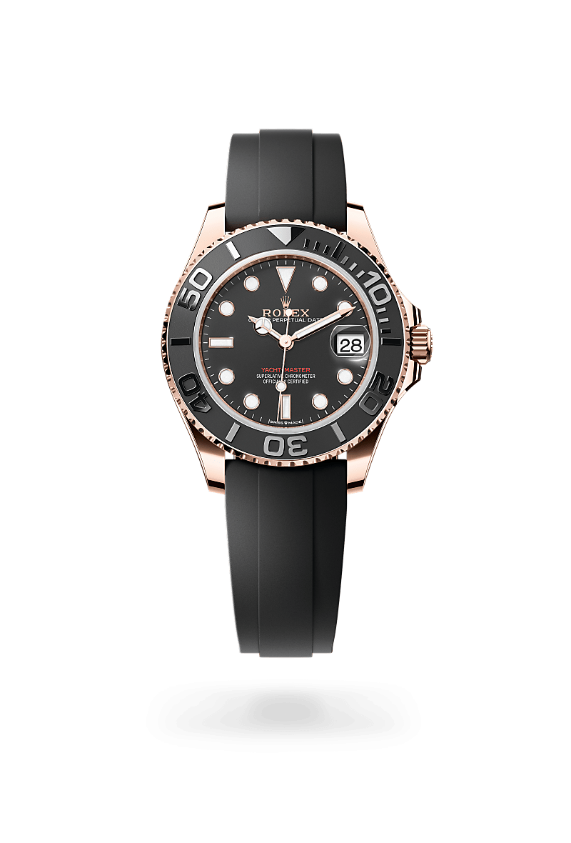 Black Dial Rolex Yachtmaster Gold Rubber Rolex Yacht-master Round