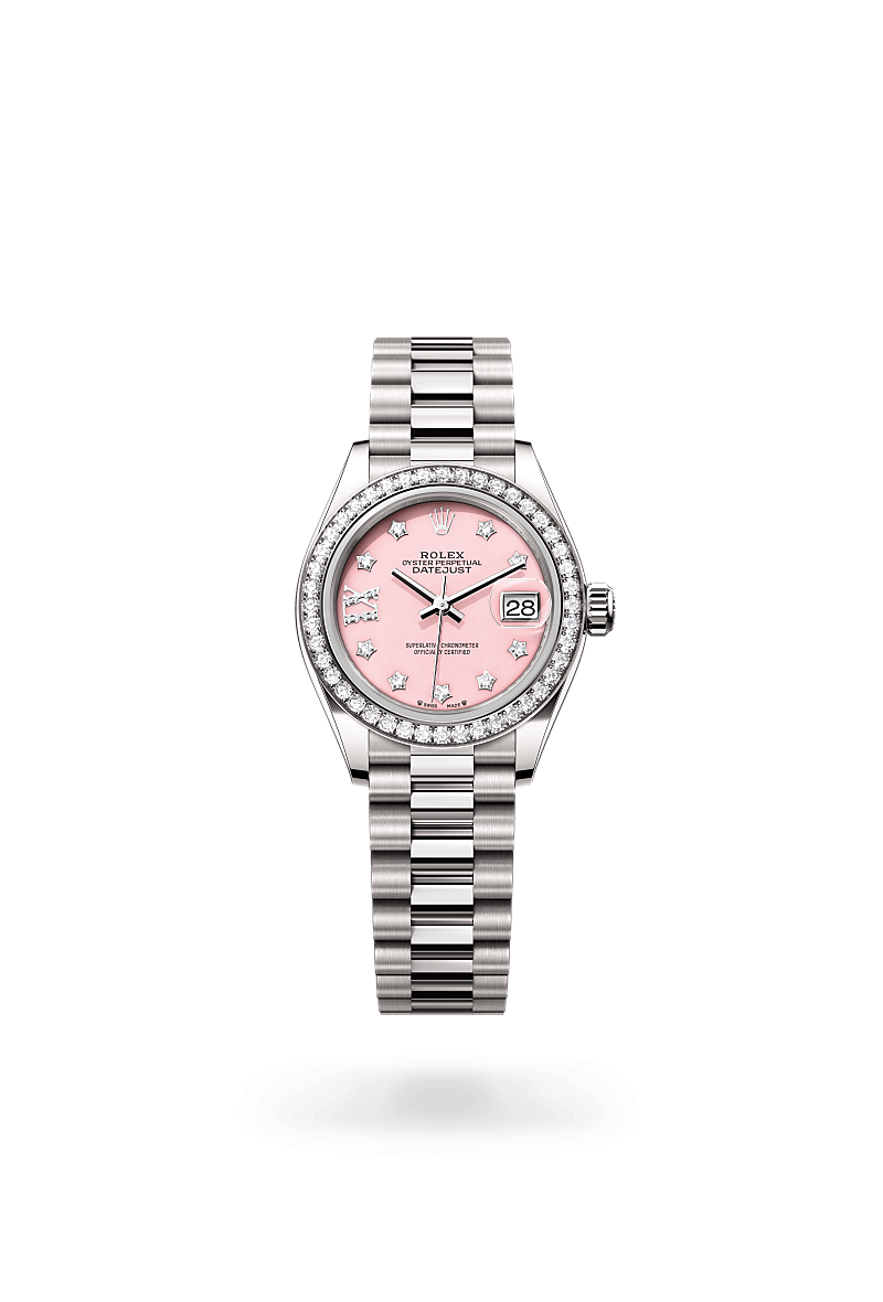 Rolex Lady-Datejust Oyster, 28 mm, white gold and diamonds