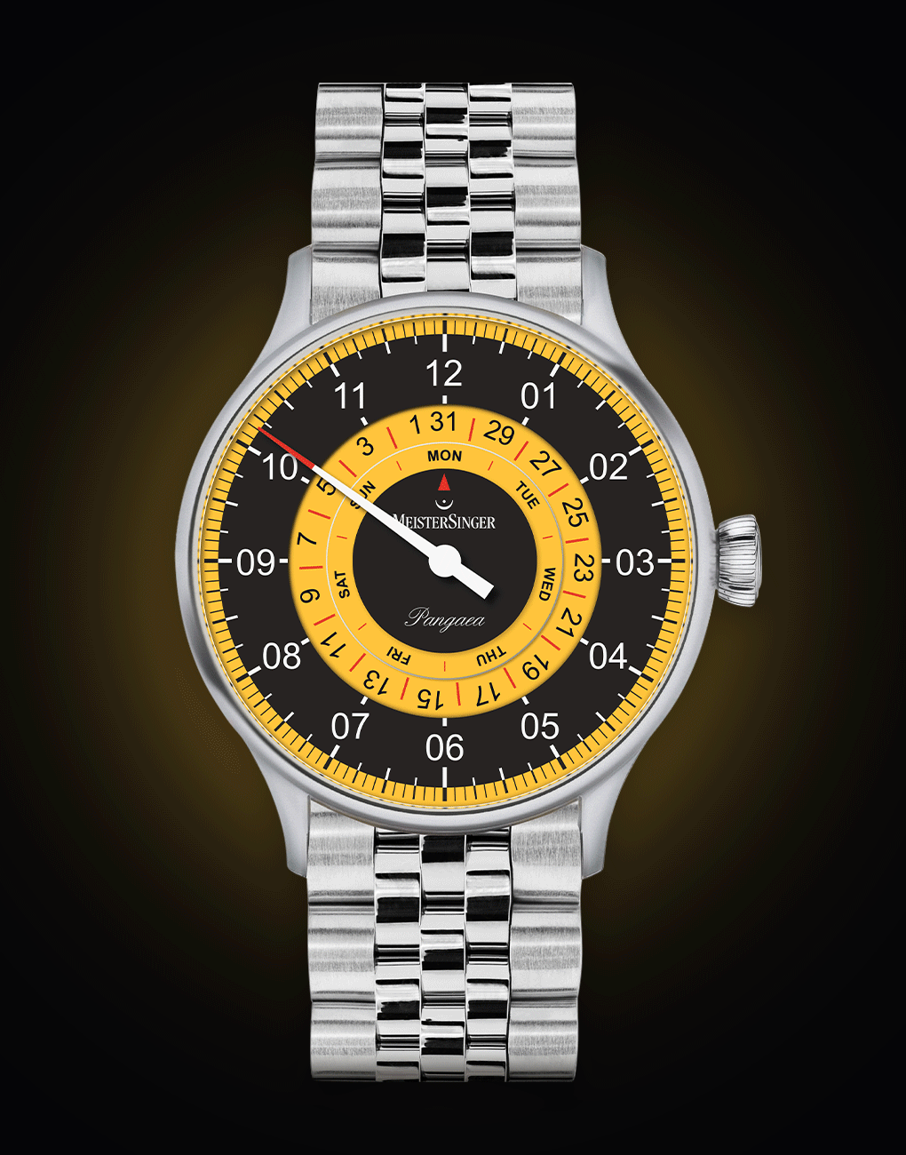MeisterSinger Pangaea Day-Date Black Yellow Strap