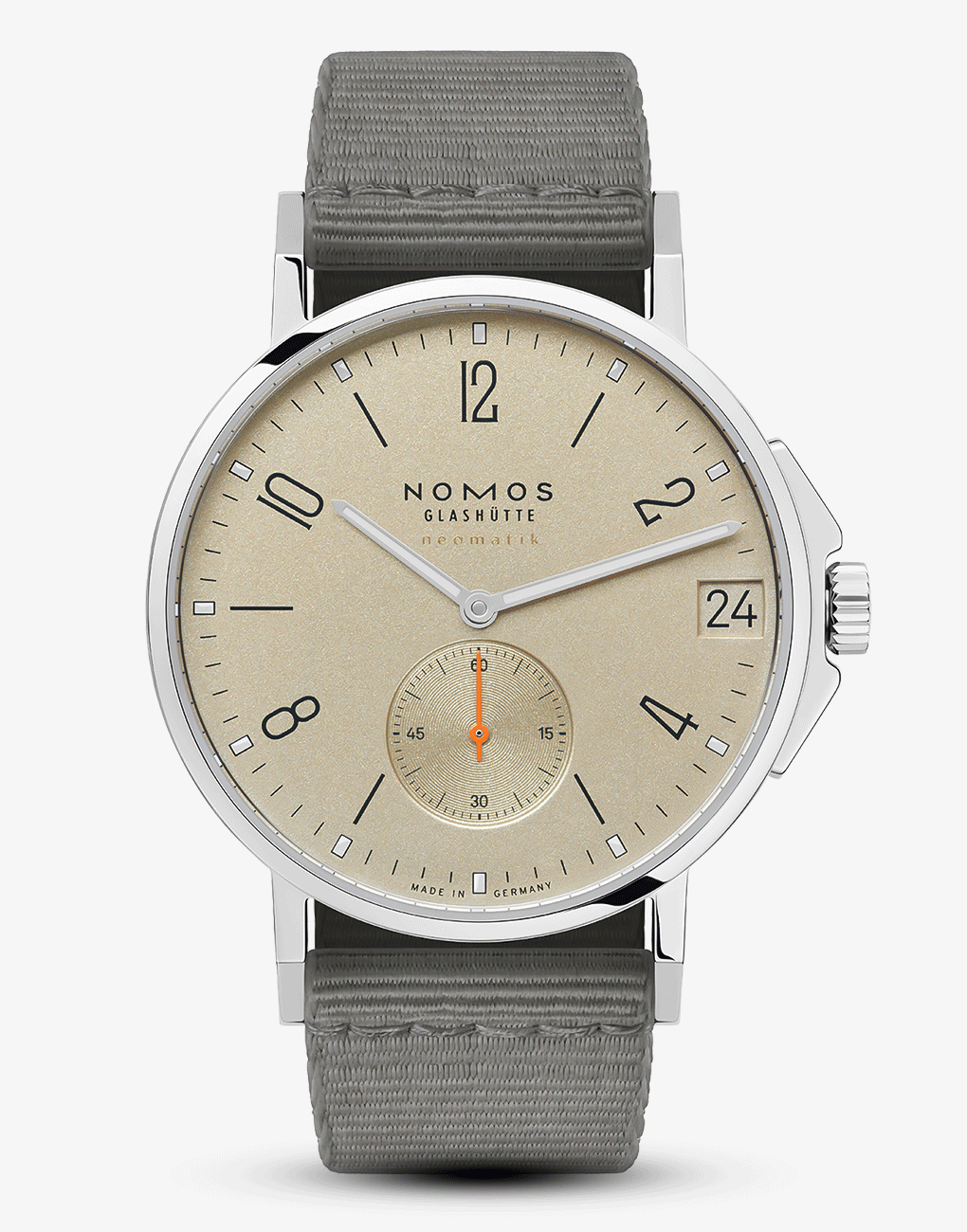Nomos Glashutte Ahoi Neomatik38 Date Sky Sand DUW6101 automatic SuperLumiNova movement seawater resistant